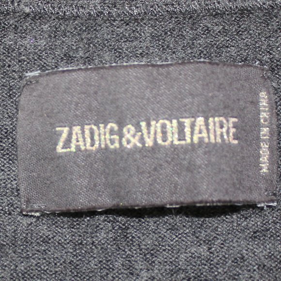 Zadig Voltaire jumper men skull  on back   100%  merino wool crewneck  large - Picture 5 of 8